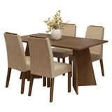 Juego de Comedor Encimera de Madera 4 Sillas Marrón/Imperial Évora Madesa