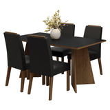 Juego de Comedor Encimera de Madera 4 Sillas Marrón/Negro/Oxford Évora Madesa