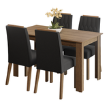 Conjunto de Comedor Encimera de Madera 4 Sillas Marrón/Oxford Hera Madesa