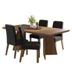 Conjunto de Comedor 4 Sillas /Oxford Arles Marrón Madesa