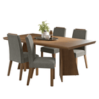 Conjunto de Comedor 4 Sillas Marrón/Silver Arles Madesa