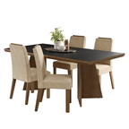 Conjunto de Comedor 4 Sillas Marrón/Negro/Imperial Arles Madesa
