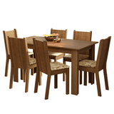 Juego de Comedor Analu Mesa con Encimera y 6 Sillas Marrón/Lírio Beige