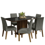Conjunto de Comedor 6 Sillas Marrón/Negro/Silver Alexis Madesa