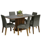 Conjunto de Comedor 6 Sillas Marrón/Gris/Silver Renata Madesa