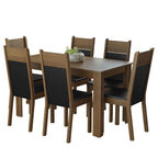 Conjunto de Comedor 6 Sillas Marrón/Negro Bahamas Madesa