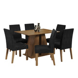 Juego de Comedor Mesa Encimera de Madera 6 Sillas Marrón/Oxford Cheryl