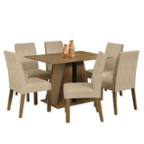 Juego de Comedor Mesa Encimera de Madera 6 Sillas Marrón/Imperial Cheryl