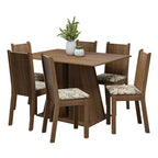 Conjunto de Comedor 6 Sillas Marrón/Lírio Sharon Madesa