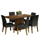 Juego de Comedor Mesa con Encimera de Madera 6 Sillas Marrón/Oxford Renata