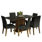 Conjunto de Comedor 6 Sillas Marrón/Negro/Oxford Renata Madesa