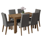 Conjunto de Comedor 6 Sillas Marrón/Silver Allegro Madesa