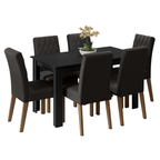 Conjunto de Comedor 6 Sillas Marrón/Negro/Oxford Allegro Madesa