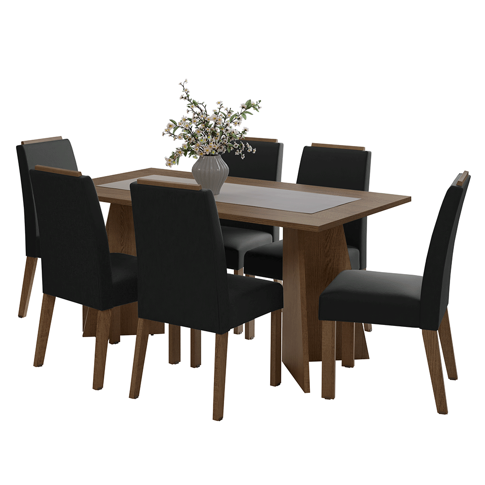 Juego de Comedor Encimera de Madera 6 Sillas Marrón/Oxford Soho Madesa