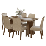 Juego de Comedor Encimera de Madera 6 Sillas Marrón/Imperial Soho Madesa