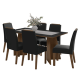 Juego de Comedor Encimera de Madera 6 Sillas Marrón/Negro/Oxford Soho Madesa