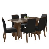 Conjunto de Comedor Encimera de Vidrio 6 Sillas Marrón/Oxford Madrid Madesa
