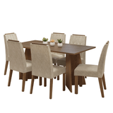 Juego de Comedor Encimera de Madera 6 Sillas Marrón/Imperial Leon Madesa