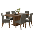 Conjunto de Comedor 6 Sillas Marrón/Silver Grasse Madesa