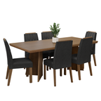Conjunto de Comedor 6 Sillas Marrón/Oxford Sarlat Madesa