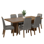 Conjunto de Comedor 6 Sillas Marrón/Silver Sarlat Madesa