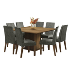 Conjunto de Comedor 6 Sillas Marrón/Silver Doris Madesa