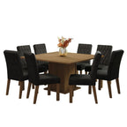 Conjunto de Comedor 8 Sillas Marrón/Oxford Leila Madesa