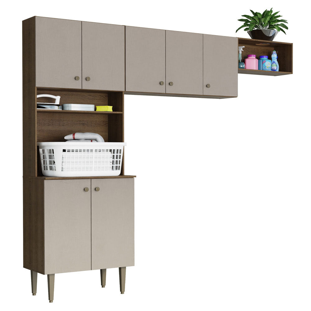 Kit Area de Lavado 235cm Marrón/Crema Gourmet