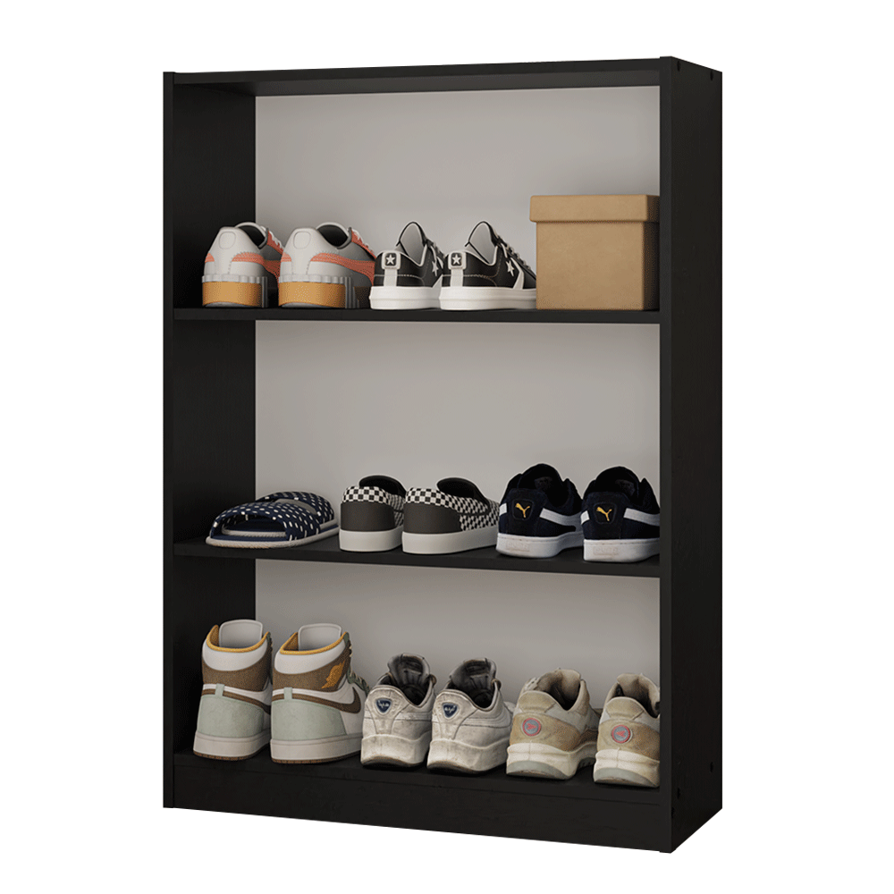Estante Zapatera 3 Niveles Sin Puertas Negro