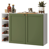 Aparador con Botellero 100cm 2 Puertas Blanco/Verde Vik Madesa 16