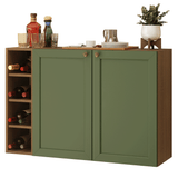 Aparador con Botellero 100cm 2 Puertas Marrón/Verde Vik Madesa 16