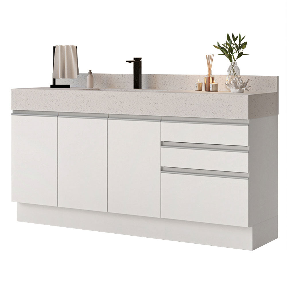 Gabinete para Baño 180cm 3 Puertas 3 Cajones Blanco Madesa