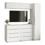 Kit Recámara 200 cm Clóset Modular y Cómoda Blanco Neo Madesa