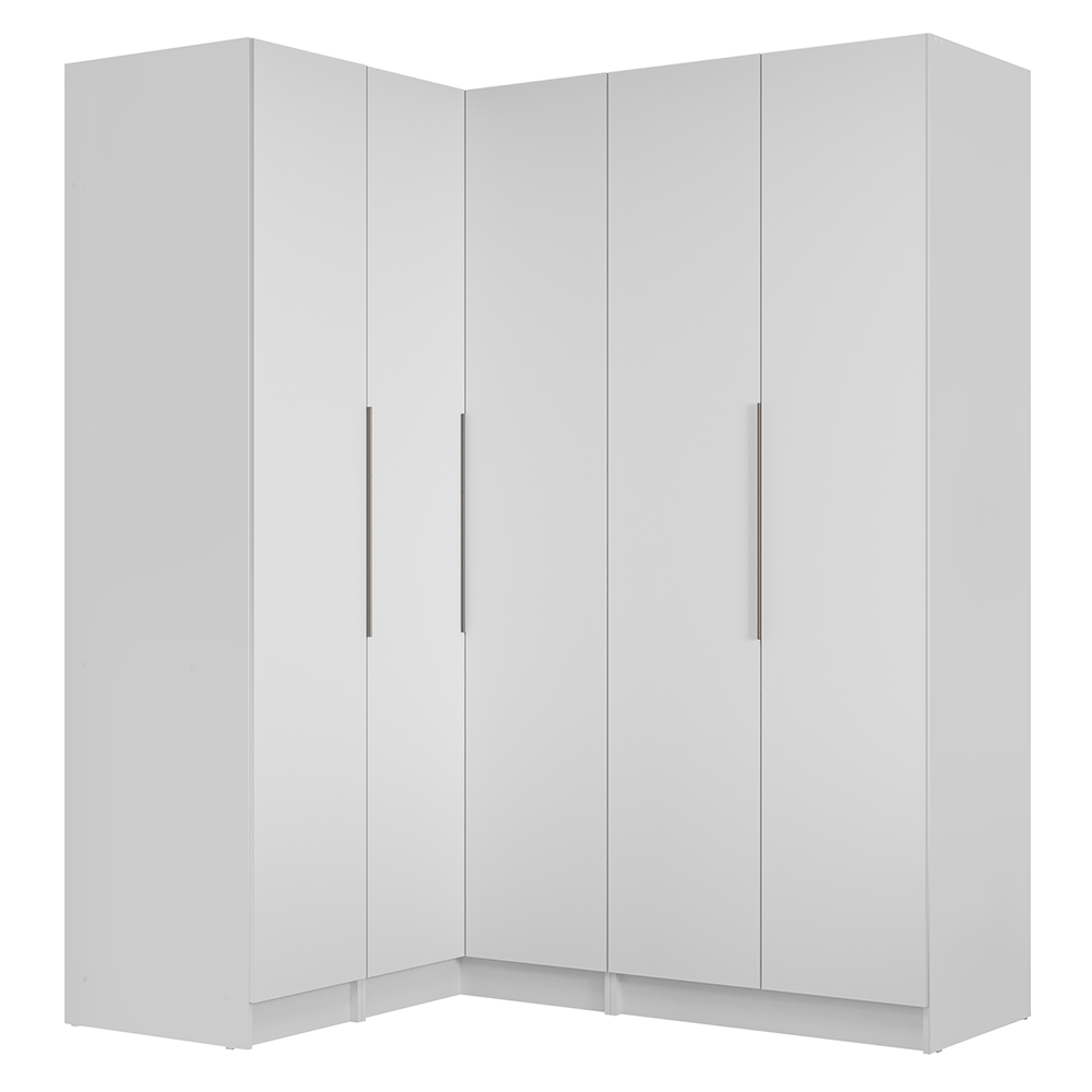 Clóset Modular Esquinero 310 cm 5 Puertas 2 Cajones Blanco Neo Madesa