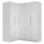 Clóset Modular Esquinero 310 cm 5 Puertas 2 Cajones Blanco Neo Madesa