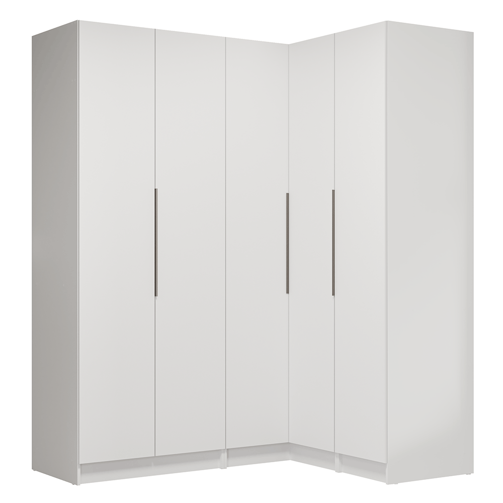 Clóset Modular Esquinero 310 cm 5 Puertas 2 Cajones Blanco Neo Madesa