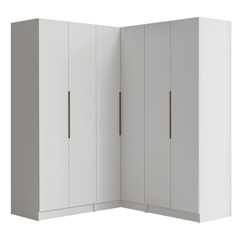 Clóset Modular Esquinero 350 cm 6 Puertas 4 Cajones Blanco Neo Madesa