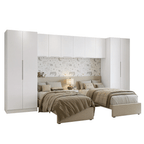 Clóset Infantil 400 cm 10 Puertas 3 Gabinetes Superiores y 1 Buró Blanco Neo Madesa