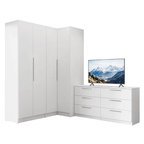 Kit Recámara 420 cm Clóset Modular y Cómoda Blanco Neo Madesa