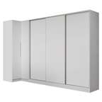 Kit Clóset Esquinero Modular y Clóset Matrimonial 3 Puertas Corredizas Blanco Neo Madesa