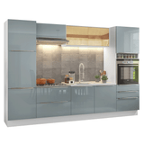 Cocina Integral 320 cm Lux Blanco/Gris 01