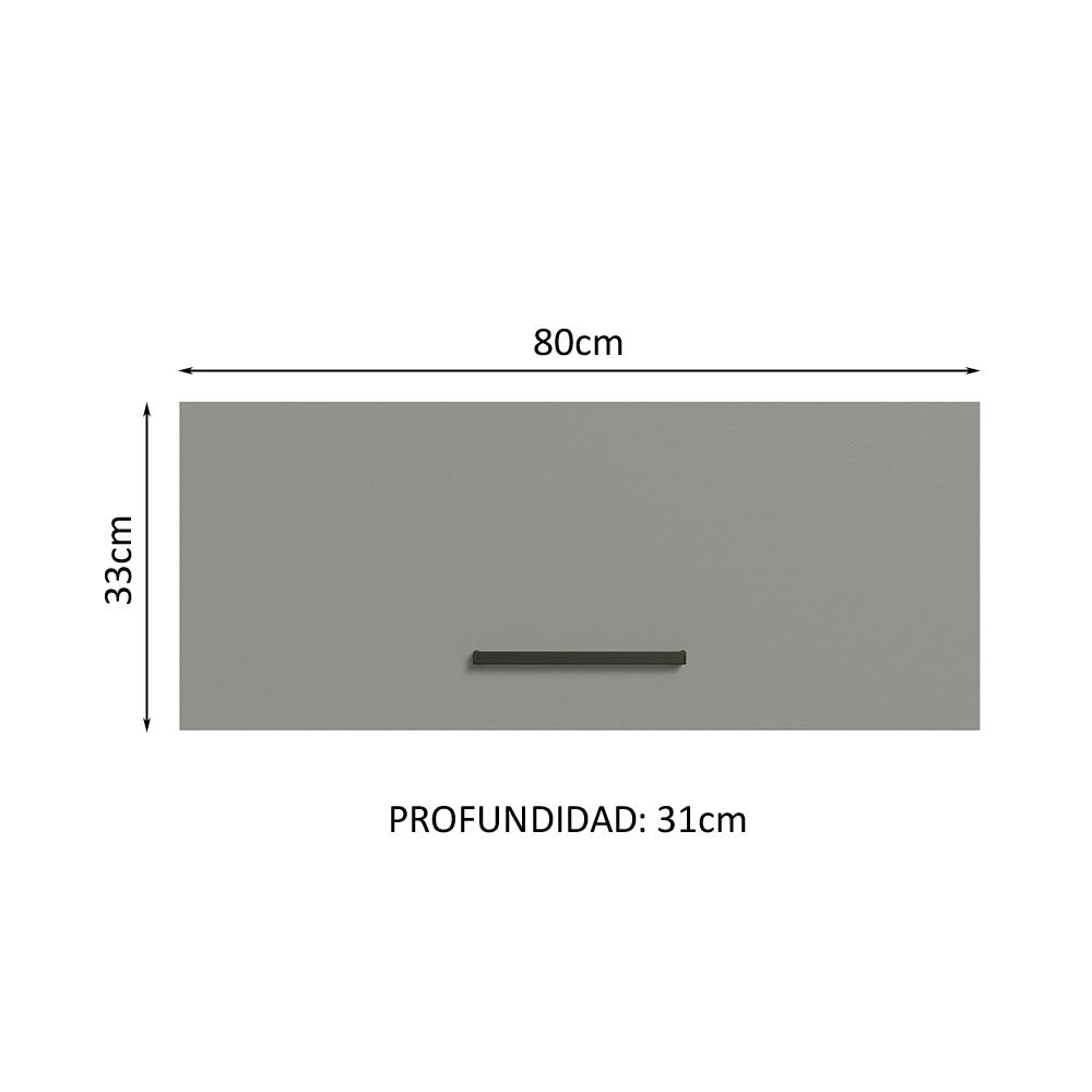 Gabinete Superior Multiuso 80 cm 1 Puerta Blanco/Gris Agata Madesa
