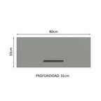 Gabinete Superior Multiuso 80 cm 1 Puerta Blanco/Gris Agata Madesa