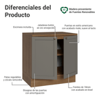 Gabinete Bajo 80 cm 2 Puertas Marrón/Gris Vik Madesa