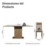 Juego de Comedor Con 6 Sillas Marrón/Crema/Sintético Beige Lousiana