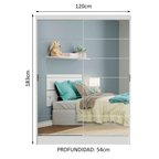Clóset Infantil 119 cm 2 Puertas Corredizas Con 2 Espejos Blanco Nick Madesa