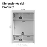 Clóset Soltero Denver 2 Puertas Corredizas 2 con Espejo Blanco