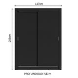 Clóset Soltero Denver 2 Puertas Corredizas Negro