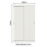 Clóset Soltero Tokio 2 Puertas Correderas 2 Cajones Blanco