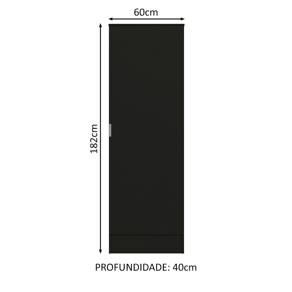 Estante Zapatera 60 cm 1 Puerta Negro Isis Madesa
